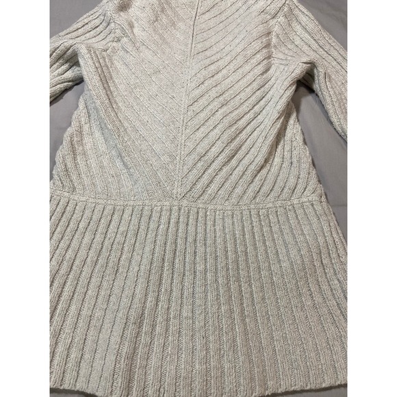 Lucky Brand Womens Small Cream Wool Blend Double Breasted Shawl Cardigan Sweater - Picture 13 of 16